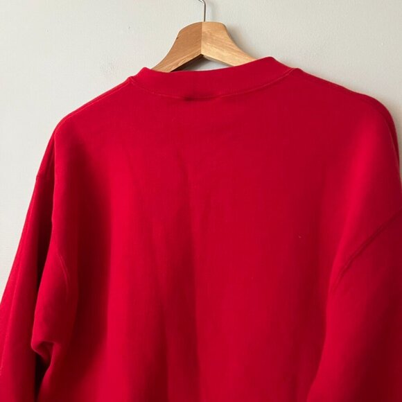 Vintage 90s Lee Heavyweight Boeing Crewneck Sweatshirt Red Men's Size Large - Picture 8 of 8